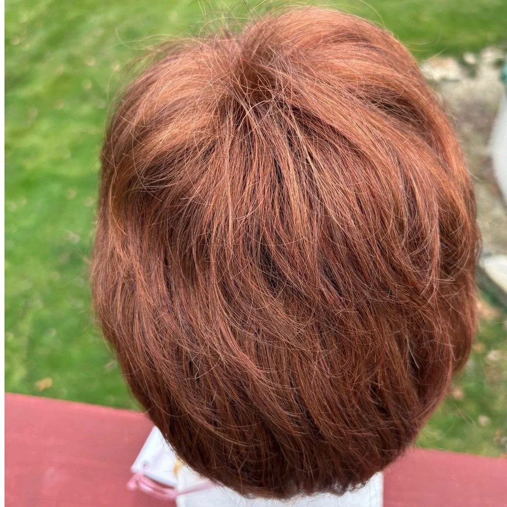 Estetica‎ Amber Feather Cut Short Synthetic Hair Wig Dark Auburn Red RH311
